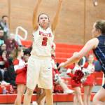 Scout Smith launches a three-point shot in the win over Sultan. (Photo by John Fisken)