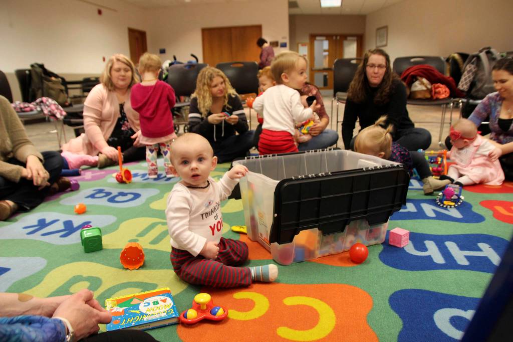 (Photo by Maria Matson/Whidbey News-Times)                                William Ball, age 9 and a half months, has a lot of fun everytime they come, mother Meaghan said.