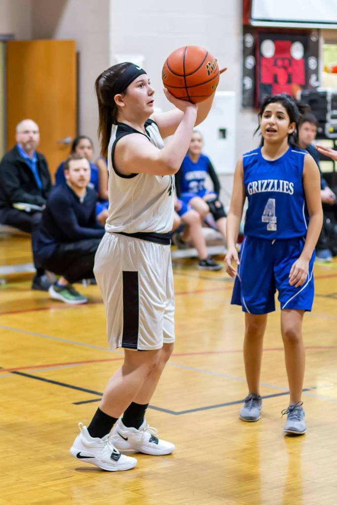 Page Fortin looks to score for the eighth graders.(Photo by John Fisken)