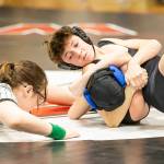 Brody Snyder has his Cascade opponent in trouble in Tuesdays match. (Photo by John Fisken)