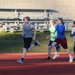 Coupeville track athletes prep for the upcoming season at practice Wednesday. (Photo by John Fisken)