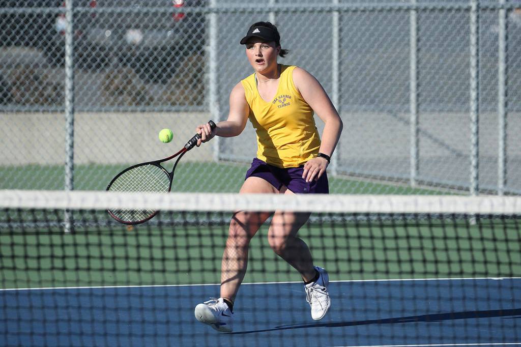 Oak Harbors Olivia Lerch volleys for the Wildcats.(Photo by John Fisken)