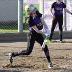 Emily Wilson attempts to square-up a pitch.(Photo by John Fisken)