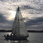 Separator sails in the sun set.(Photo by Emily Socha)