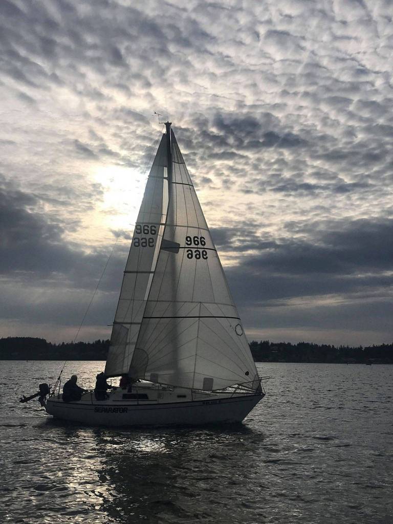 Separator sails in the sun set.(Photo by Emily Socha)