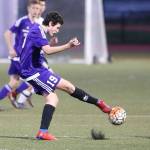 Alberto Hernandez takes control for Oak Harbor in the Shorecrest match.(Photo by John Fisken)