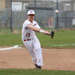 Third baseman Jake Pease fires across the diamond.(Photo by John Fisken)