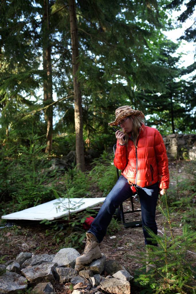 While filming the Amazon series Sounds of Freedom around Oak Harbor and other Whidbey locations, Holly Chadwick spent a lot of time communicating with her film crew. The series is about two veterans of two different wars living with post-traumatic stress disorder. (Photo provided)