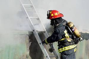 Goat poop, hay make fighting blaze a challenge