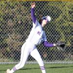 Wildcat center fielder Miranda Wilson tries to gun down a Lynnwood runner.(Photo by John Fisken)