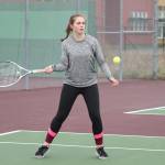 Eryn Wood competes in second doubles.(Photo by John Fisken)