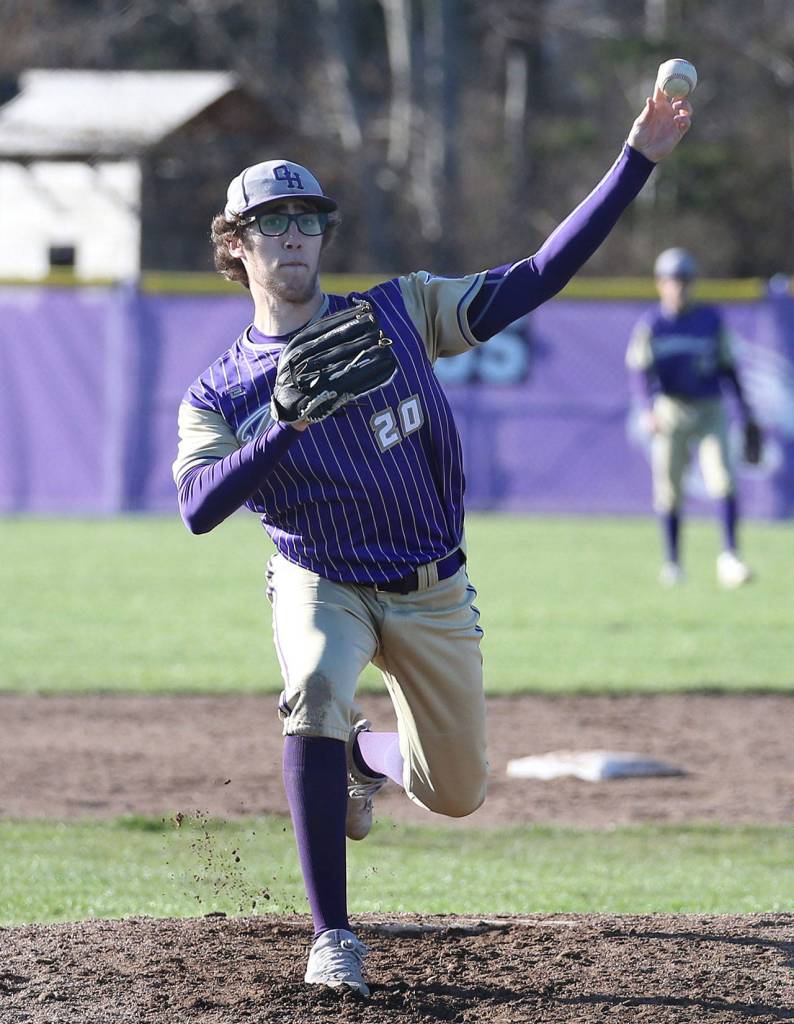 Ethan Pace fires a pitch in relief Tuesday.(Photo by John Fisken)