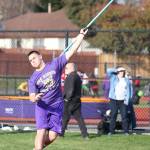 Michael Gomez finished third in the javelin after winning the discus.(Photo by John Fisken)