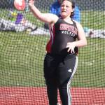 Aurora Cernick tosses the discus.(Photo by John Fisken)
