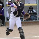 Wildcat catcher Sam Scott fires to first base.(Photo by John Fisken)