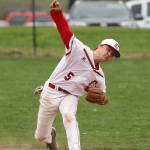 Matt Hilborn rifles a throw to first base after fielding a ground ball in the hole.(Photo by John Fisken)