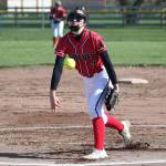Scout Smith throws a pitch on the way to spinning a three-hitter.(Photo by John Fisken)