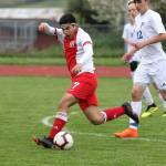 Coupevilles Aram Leyva takes possession in Tuesdays match. (Photo by John Fisken)