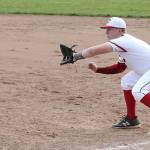 Dane Lucero records a force out at first base.(Photo by John Fisken)