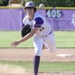 Ethan Pace tosses a pitch in Mondays game.(Photo by John Fisken)