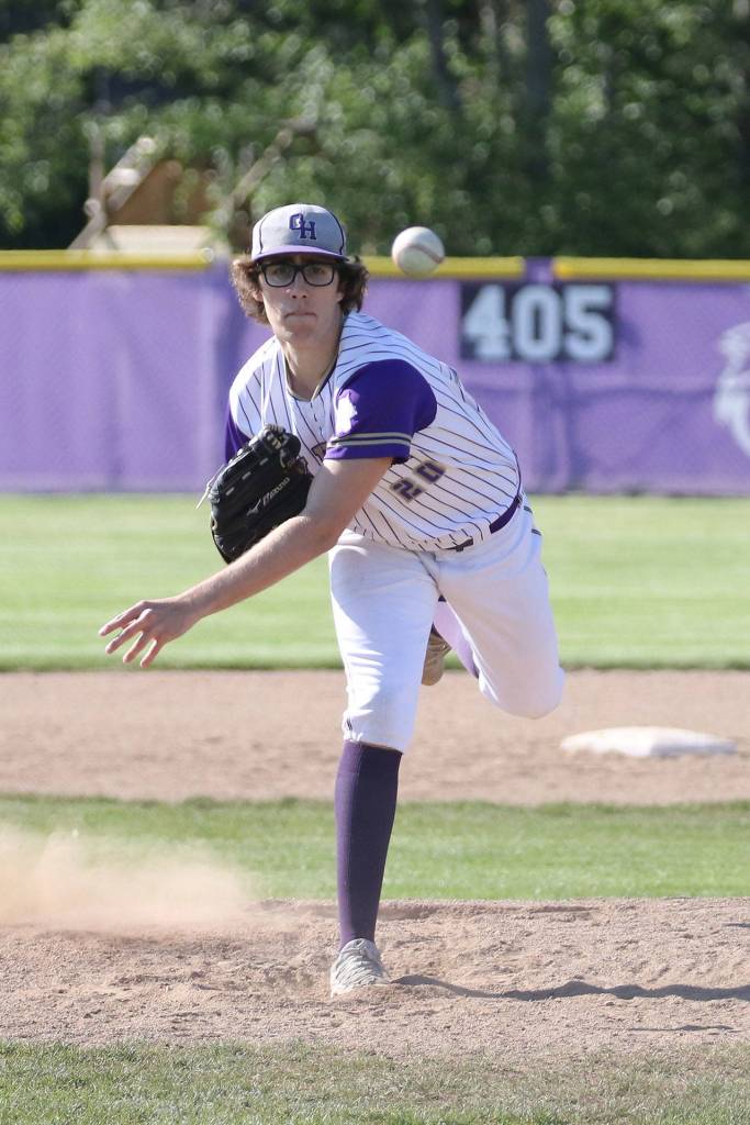 Ethan Pace tosses a pitch in Mondays game.(Photo by John Fisken)