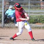 Mollie Bailey attacks a pitch. (Photo by John Fisken)