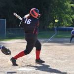 Nicole Laxton puts the ball in play.(Photo by Karen Carlson)