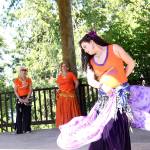 (Photo by Laura Guido/Whidbey News-Times)                                Belly dance teacher Chandani Teresa Ortego performs a solo dance Saturday at Coupeville Town Park as part of the 2019 Shimmy Mob. The event, which also took place in Langley, raised money for Citizens Against Domestic & Sexual Abuse.