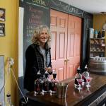 Photo by Patricia Guthrie/Whidbey News Group                                Whidbey Island Distillery spirits guide Michelle Molner pours two speciality craft cocktails for customers. Its releasing Lavender Infused Loganberry Liqueur as part of its Savor Spring offerings.