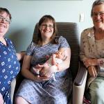 Four generations gather after the birth of Elizabeth Adeline Pooler at WhidbeyHealth Medical Center, including her grandma Lori Stahl, mom Mikaela Stahl, baby Elizabeth Pooler and great grandmother Yvonne Struthers. Photo provided