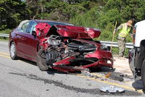 3 transported in head-on accident