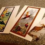 DeShongs artistic work included stained glass windows, three of which are pictured here. She also worked with other mediums, including oils and watercolors.