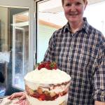 Jacque Hildreth with the strawberry cheesecake trifle. Photo provided