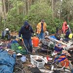 A work crew cleans up city property. (Photo provided by Oak Harbor Police Department)