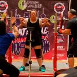 Sherry Phay attempts a back squat at the USPA tournament. (Photo by Sofia Phay)