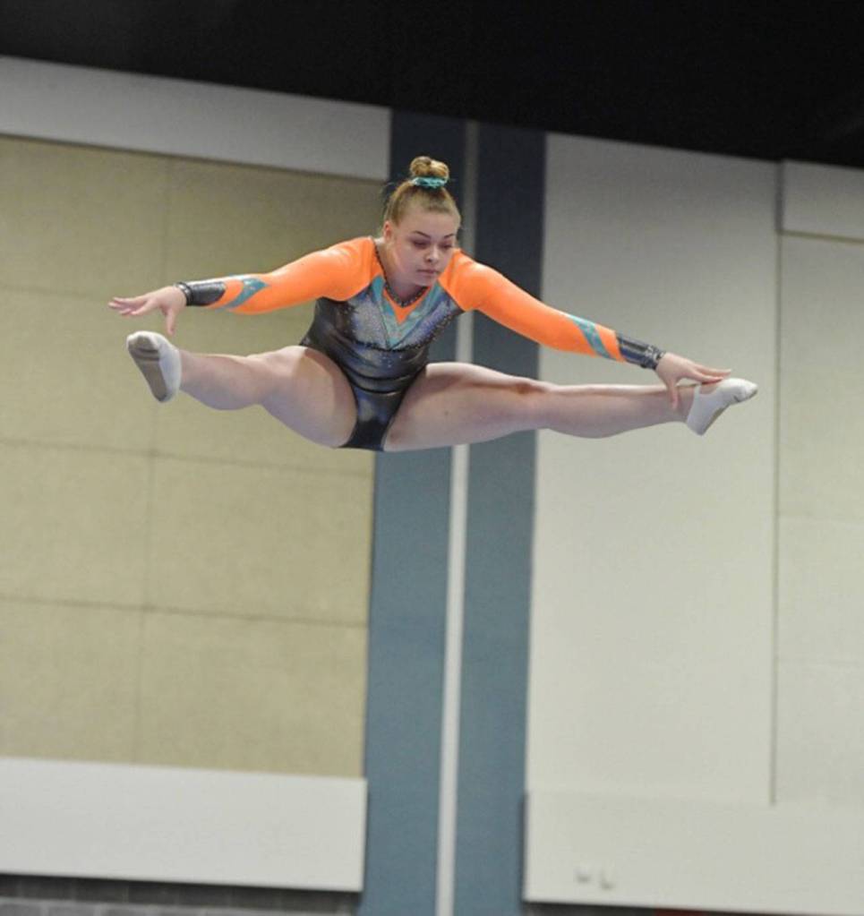 Kaitlyn Rozyick completes a straddle for Ground Zero.(Submitted photo)