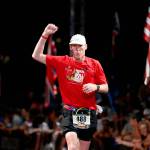 Michael Collins finishes the Ironman in 2018. He tires to respresent his family, the founders of the event, at the Ironman at least once every five years. (Submitted photo)