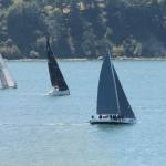 Photo by Jim Waller/Whidbey News-Times                                Boats skim across the waters of Penn Cove in the final Whidbey Island Race Week.