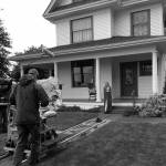 A crew shoots part of the movie ECCO at Jenne Farm in Coupeville. The film was written and directed by Ben Medina, who was born on Whidbey Island. The spy thriller is set to release Aug. 9. Photo provided