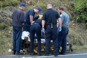Two transported to hospital after motorcycle accident