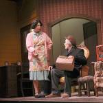 Kate Jerome, played by Becky Lemay, scolds her father Ben, played by Ben Honeycutt.