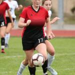Audrianna Shaw chases down the ball.(Photo by John Fisken)