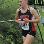 Cristina McGrath begins the second loop of the course Saturday.(Photo by Jim Waller/Whidbey News-Times)