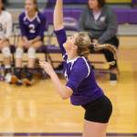 Payton Parks serves for Oak Harbor.(Photo by John Fisken)