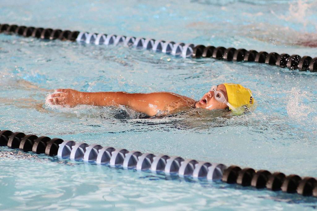 Sadie Gunter takes sixth in the 200-meter freestyle.(Photo by John Fisken)