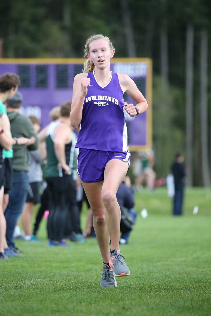 Courtney VanGiesen, fourth Wildcat girl to finish.(Photo by John Fisken)
