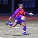 Keeper Tiana Jackson puts the ball back in play against Shorewood.(Photo by John Fisken)