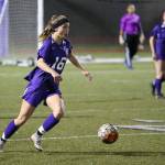 Cassie Stady hustles the ball up the field.(Photo by John Fisken)