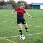 Tia Wurzrainer goes on the attack for the Wolves.(Photo by John Fisken)