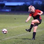 Avalon Renninger boots the ball forward for Coupeville.(Photo by John Fisken)